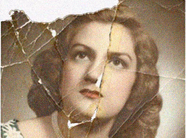A 1940s Portrait Broken into Pieces before restoration UK
